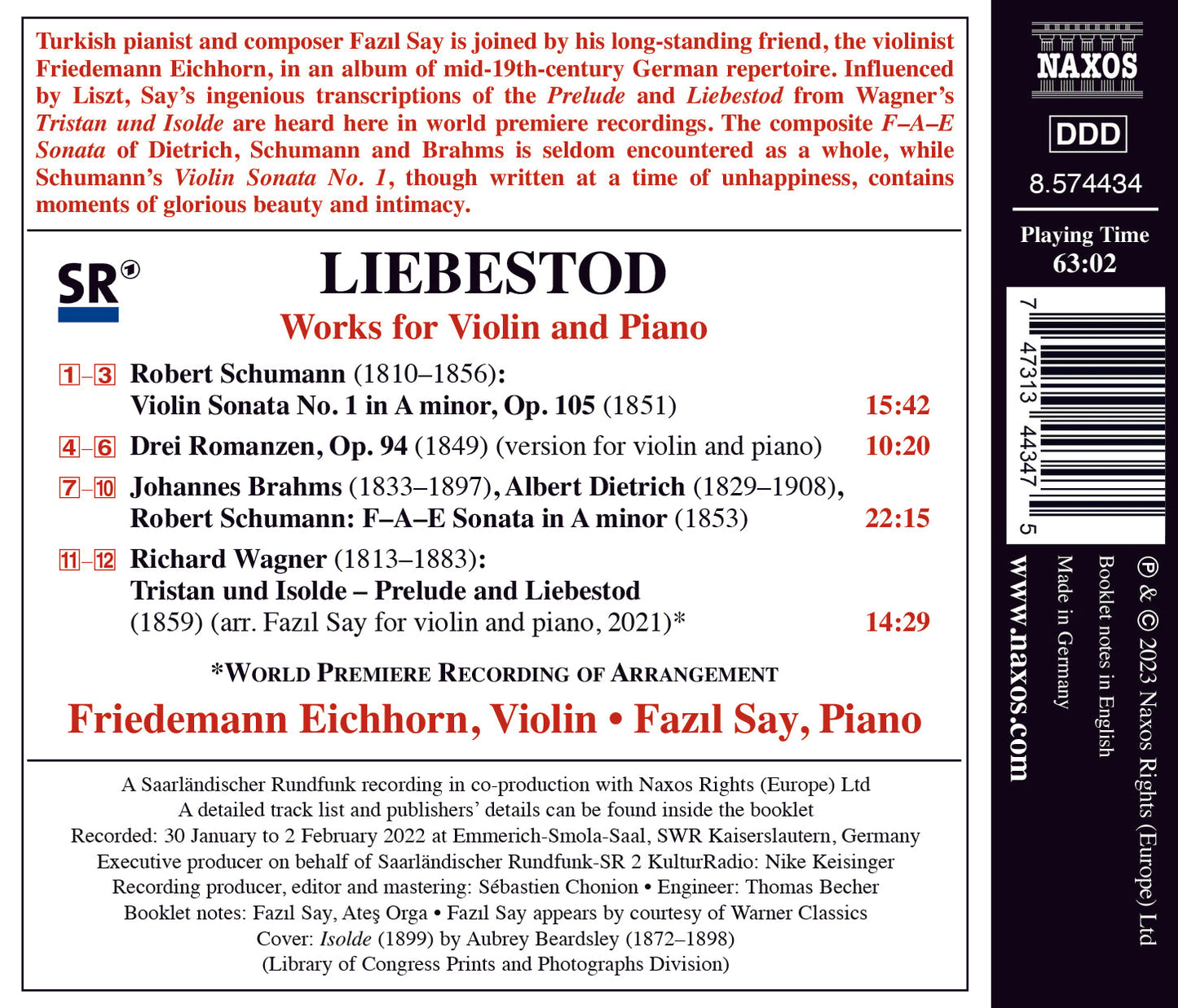 Brahms, Dietrich, Schumann & Wagner: Liebestod - Works For V