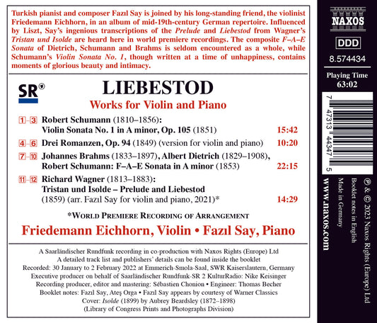 Brahms, Dietrich, Schumann & Wagner: Liebestod - Works For V