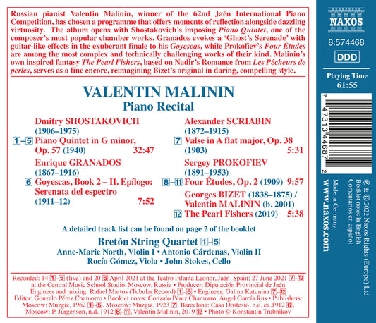 Valentin Malinin, 2021 Winner Of The Jaen Prize Internationa