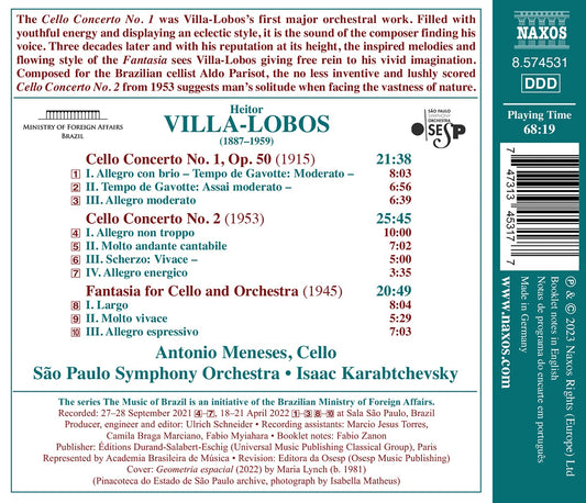 Villa-Lobos: Cello Concertos Nos. 1 & 2; Fantasia