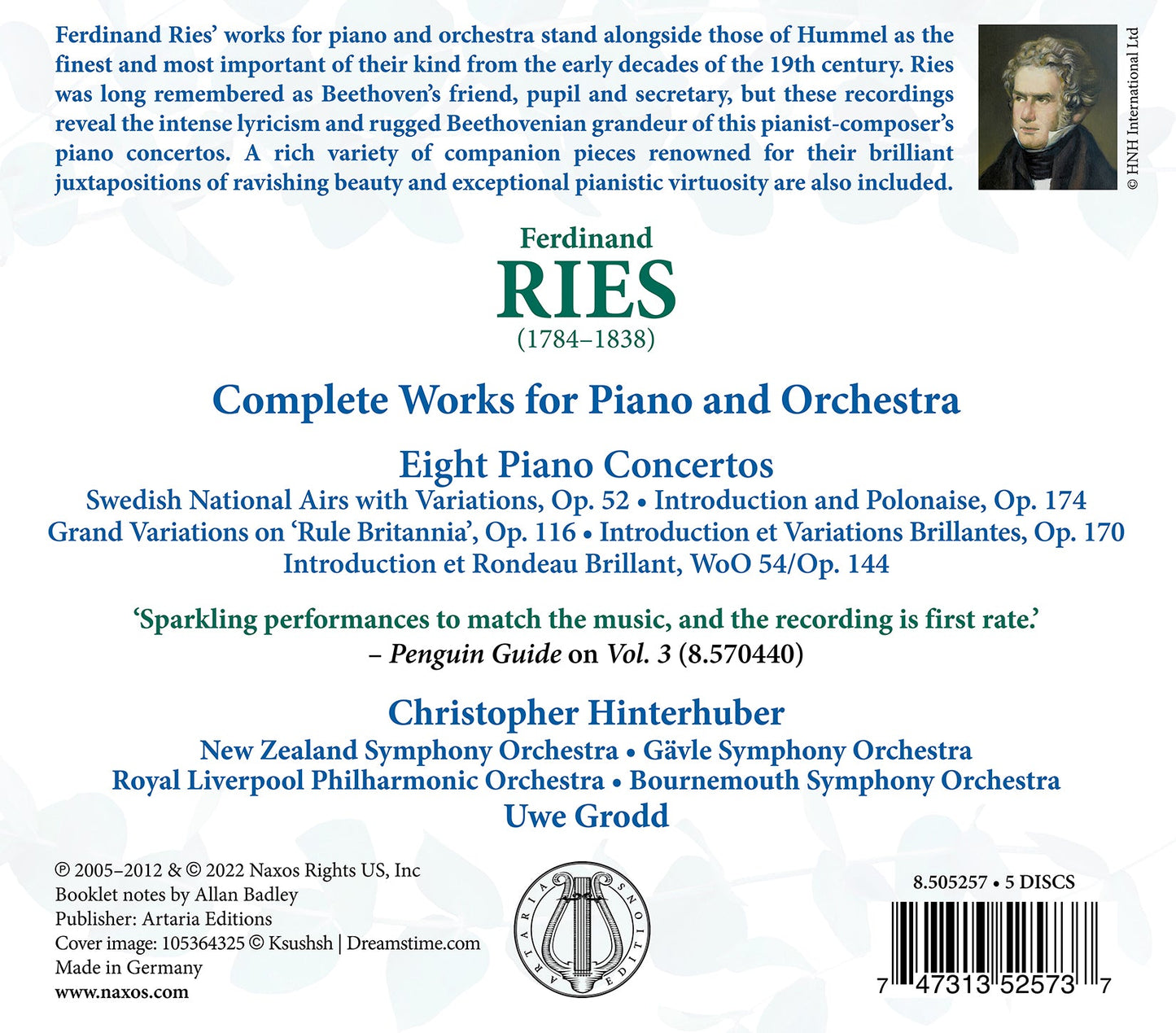 Ries: Complete Works For Piano & Orchestra