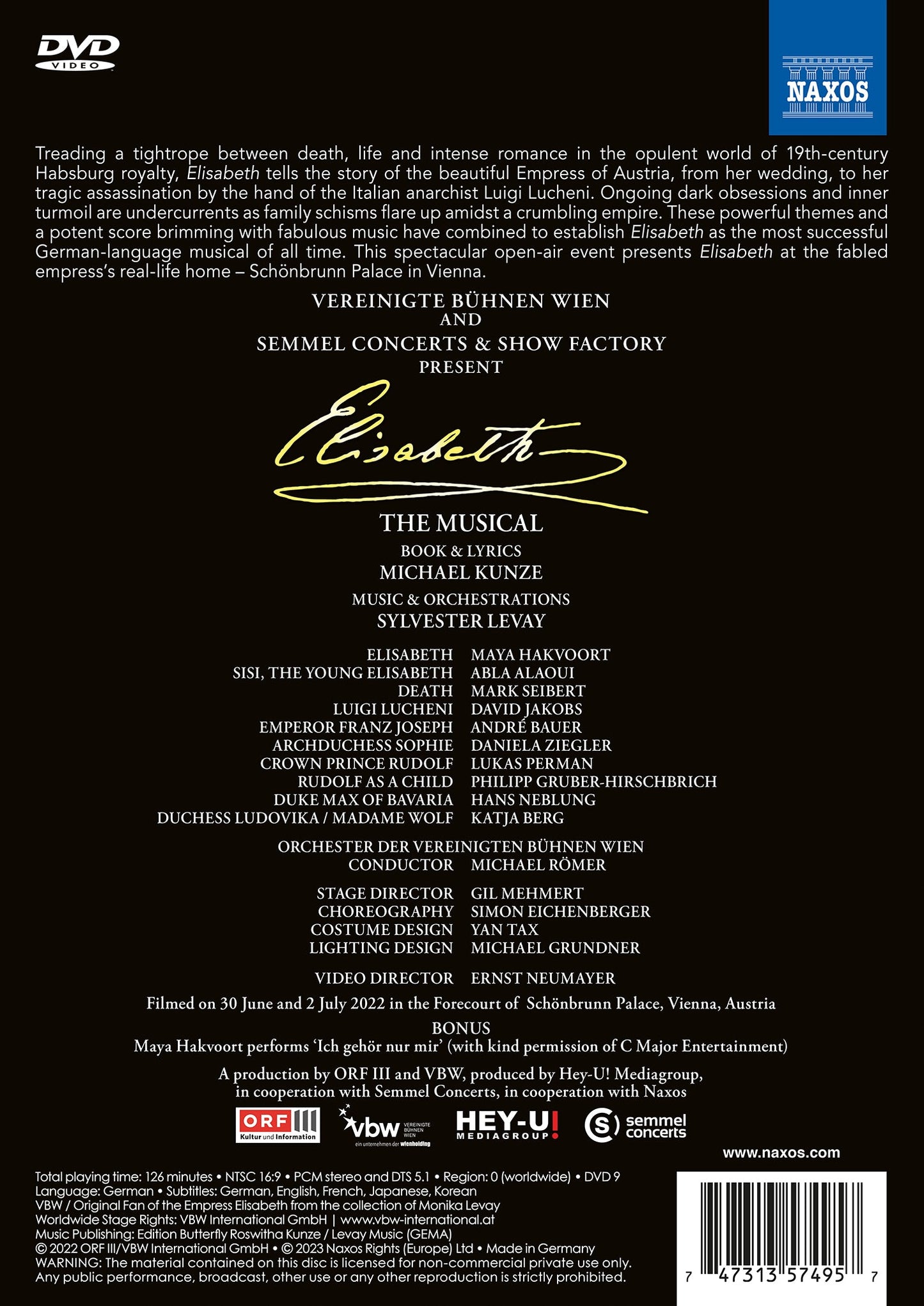 Levay: Elisabeth  Abla Alaoui, Andre Bauer, Daniela Ziegler, David Jakobs, Gil Mehmert, Hans Neblung, Katja Berg, Luka
