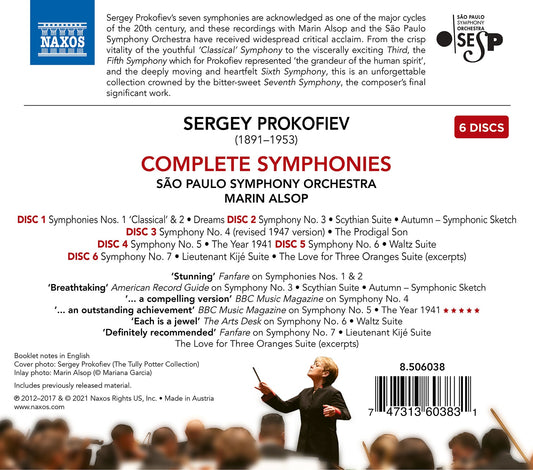Prokofiev: Complete Symphonies Sao Paulo Symphony, Alsop
