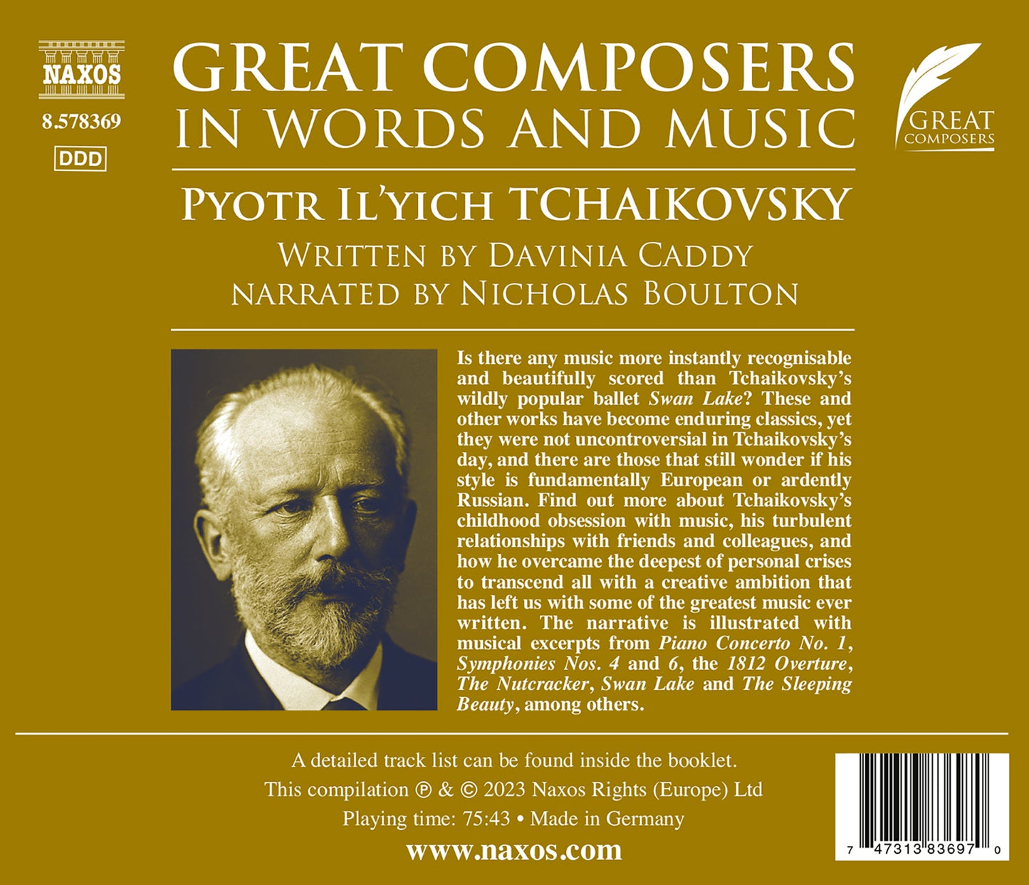 Great Composers In Words & Music - Tchaikovsky Slovak Philharmonic Orchestra, Russian National Orchestra, Ildiko Raimondi, Nicolaus Esterhazy Sinfo