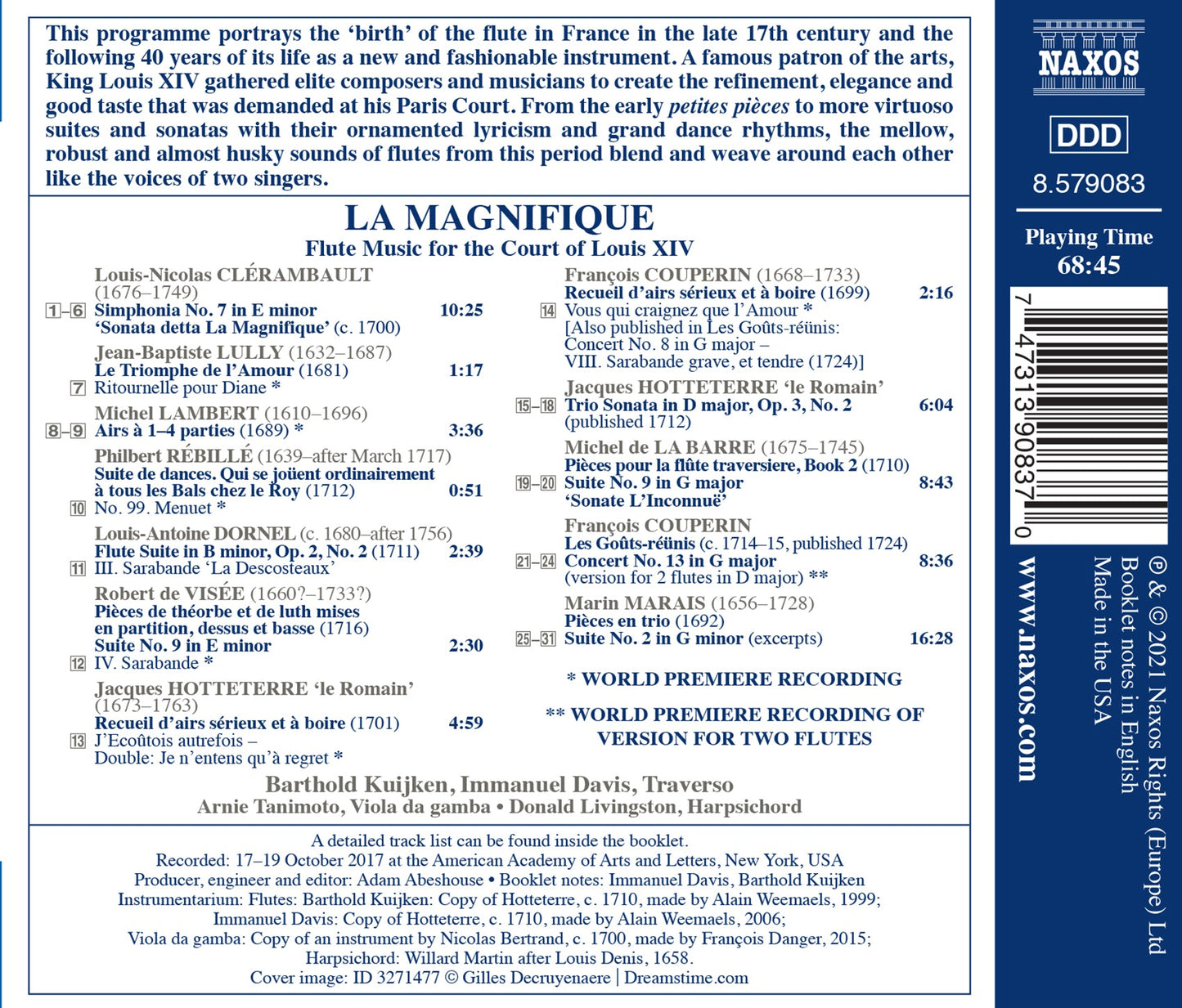 La Magnifique: Flute Music For The Court Of Louis Xiv
