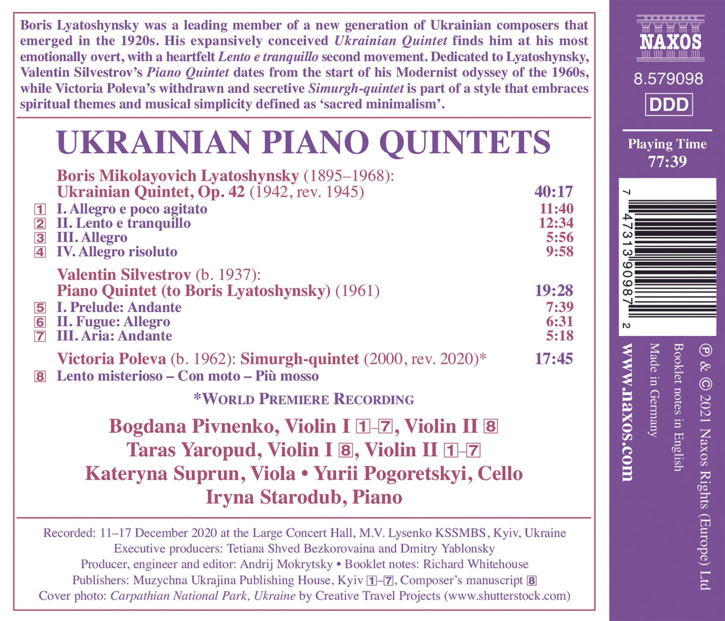 Ukrainian Piano Quintets