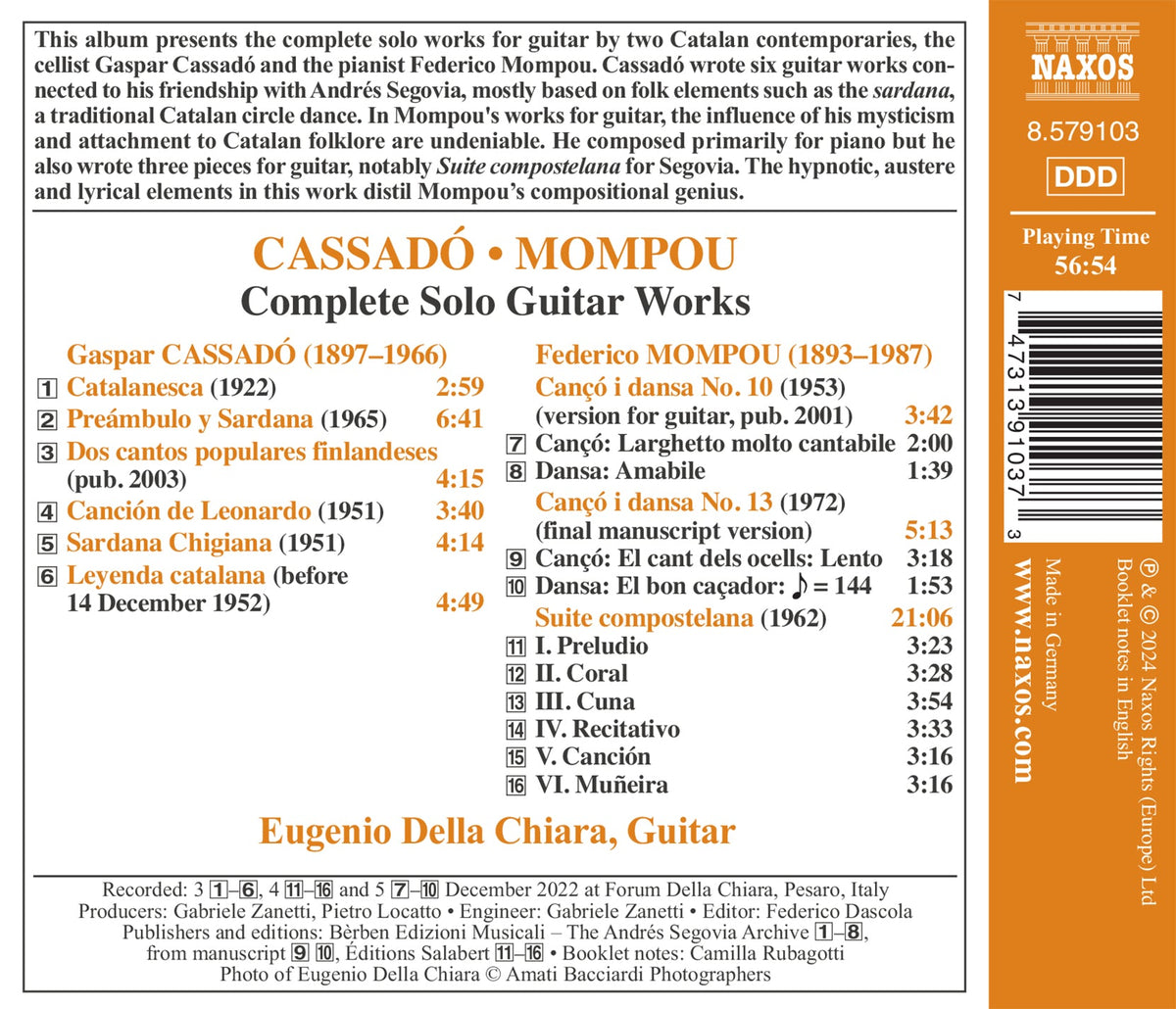 Cassado: Complete Solo Guitar Works Eugenio Della Chiara