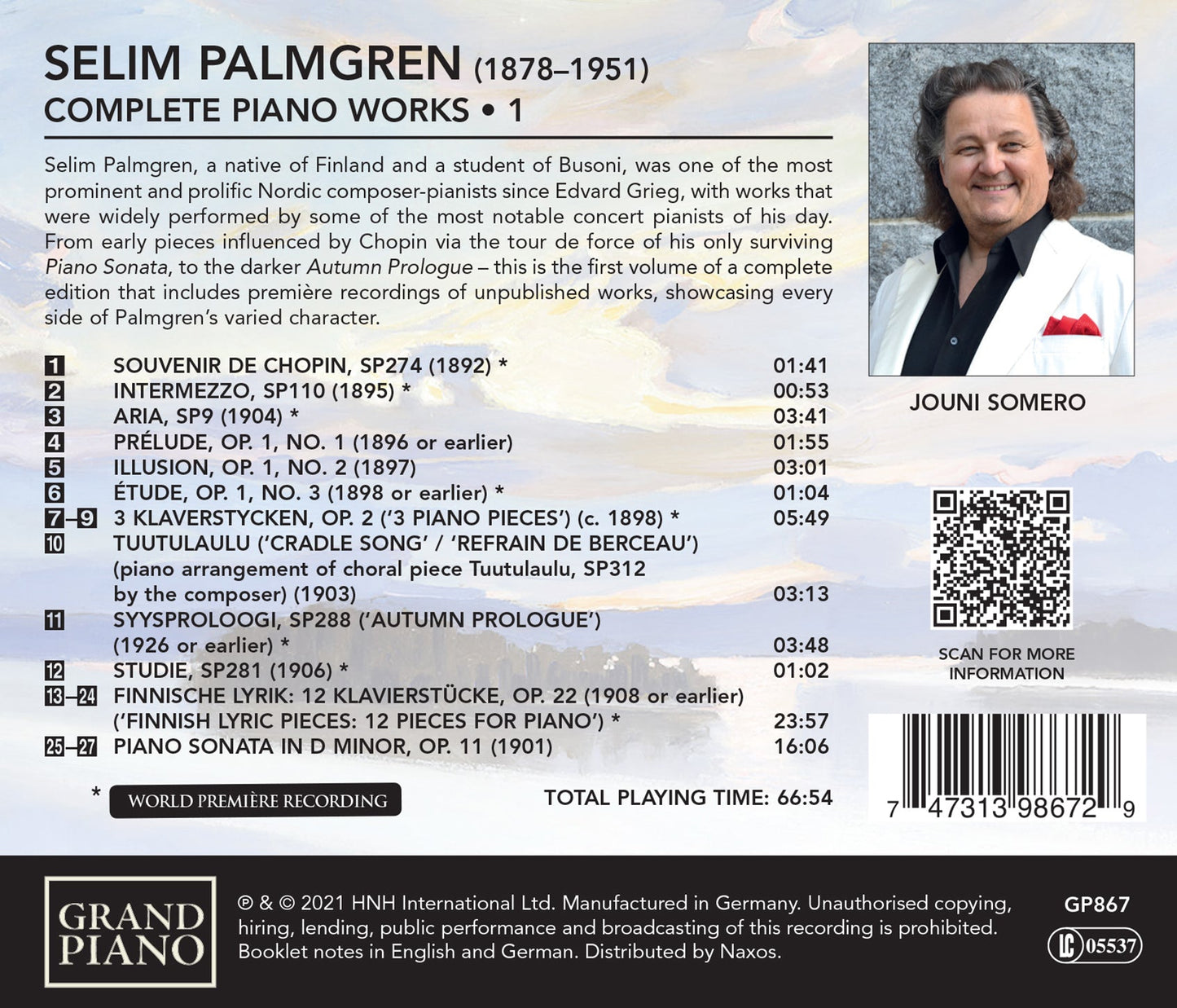 Palmgren: Complete Piano Works, Vol. 1