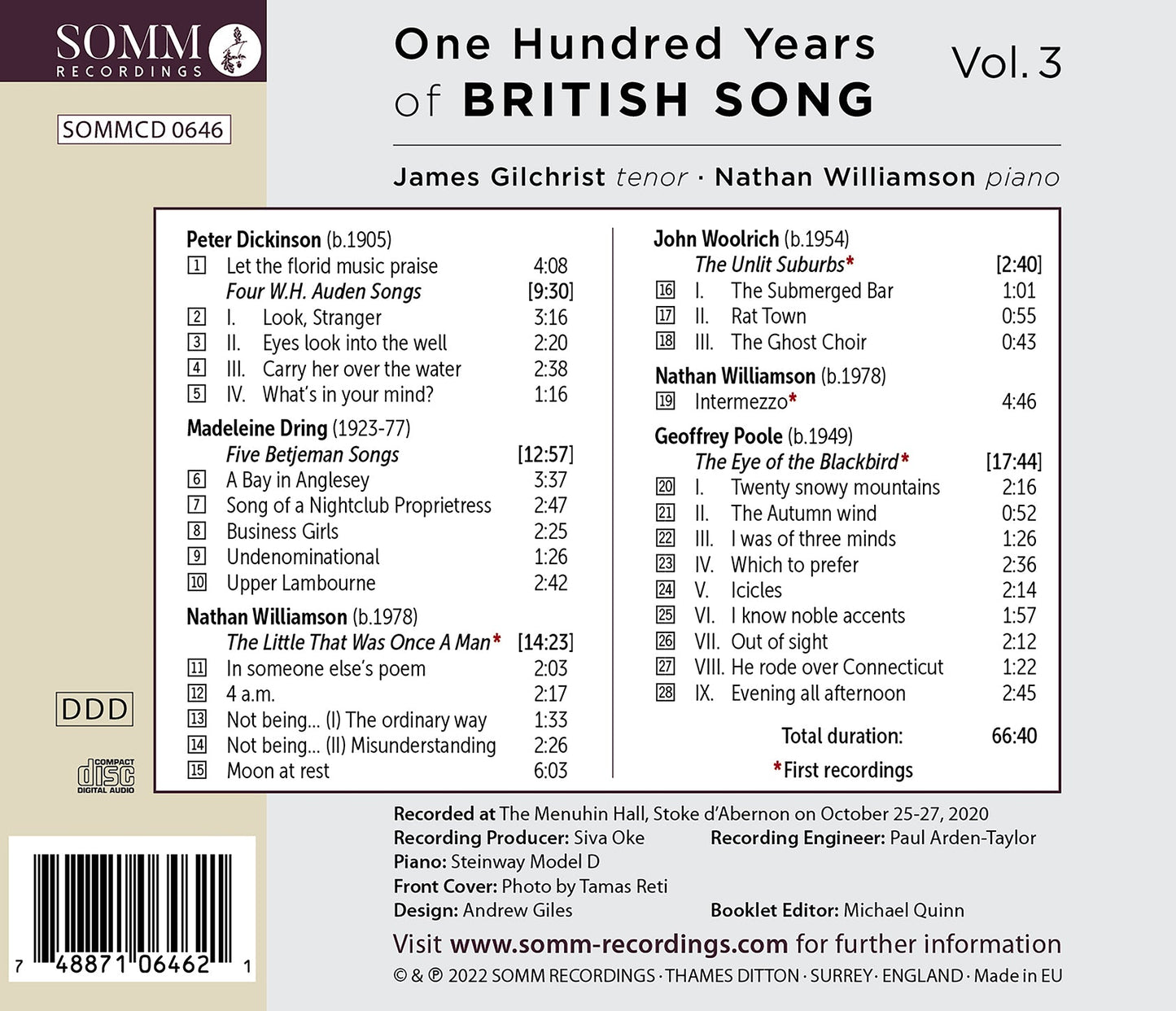 James Gilchrist & Nathan Williamson: One Hundred Years Of Br