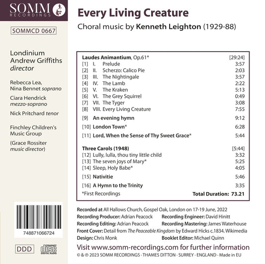 Leighton: Every Living Creature - Choral Music