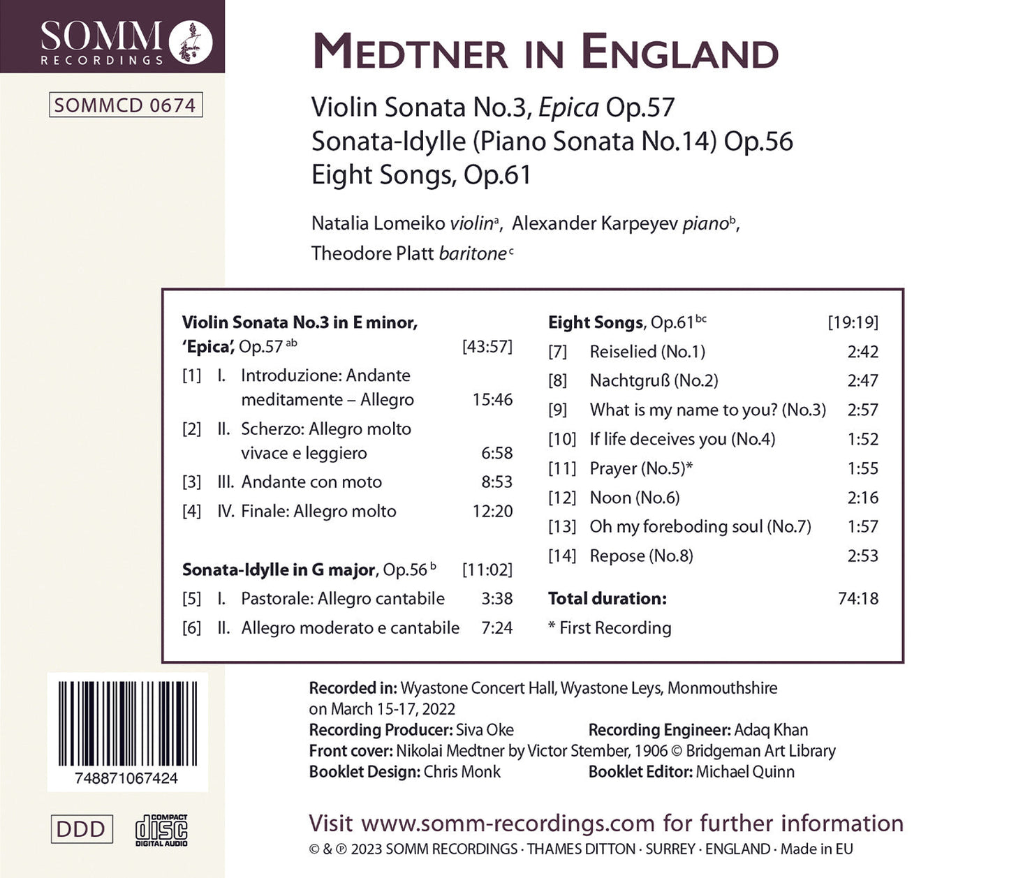 Medtner in England