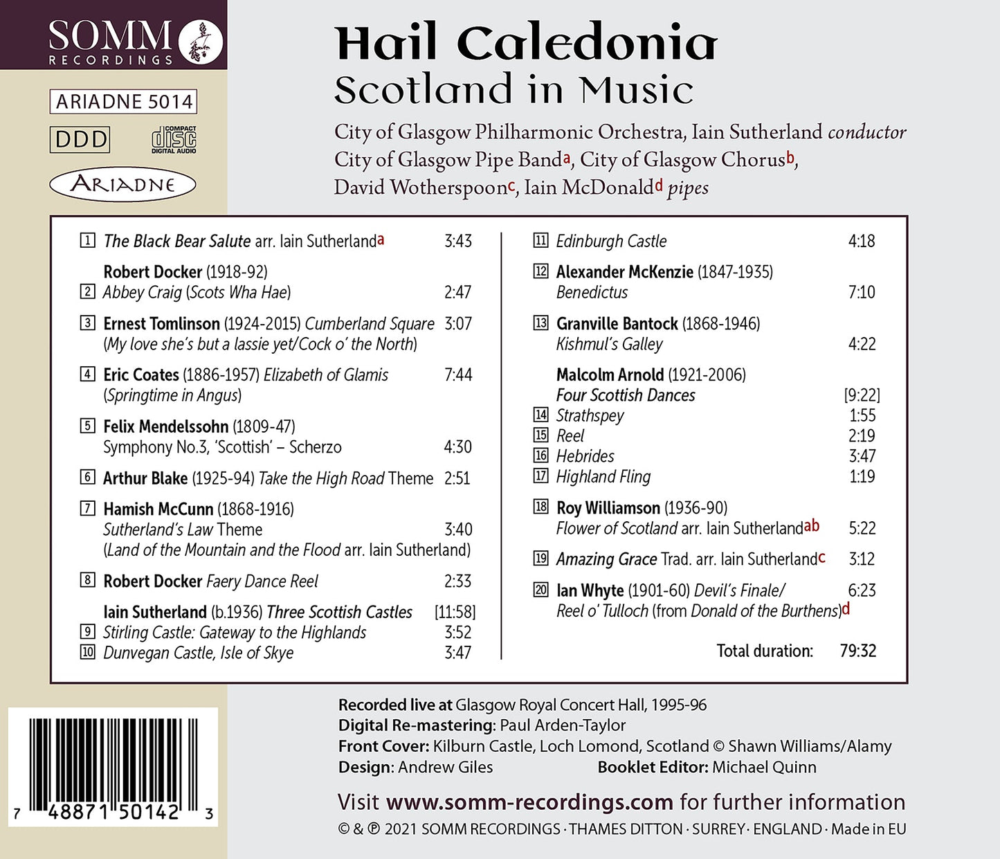 Hail Caledonia: Scotland In Music City Of Glasgow Philharmonic Orchestra, Iain Sutherland
