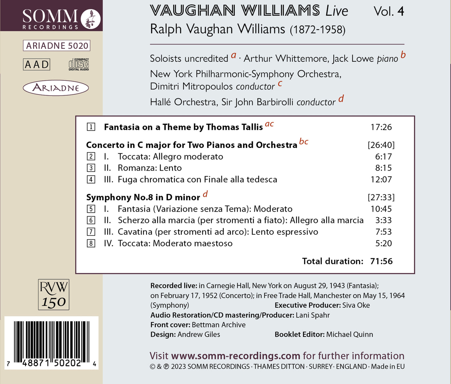 Vaughan Williams Live, Vol. 4