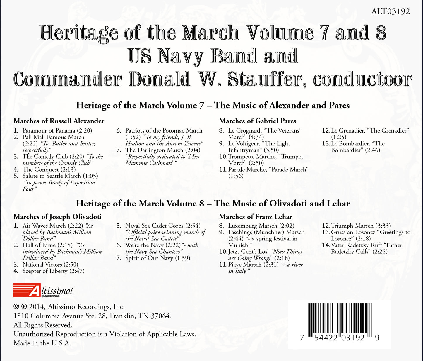 Heritage of the March, Vols. 7 & 8 [2 CDs]