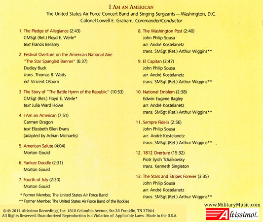 UNITED STATES AIR FORCE SINGING SERGEANTS AND CONCERT BAND: