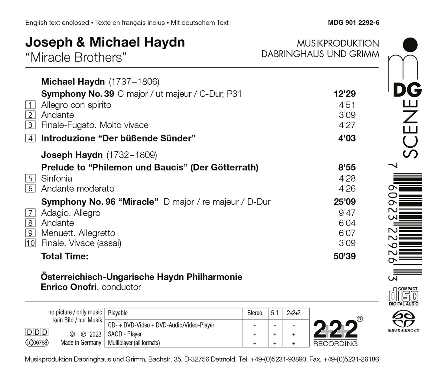 F.J. Haydn & M. Haydn: Overtures & Symphonies