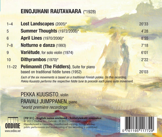 Rautavaara: Summer Thoughts - Works for Violin and Piano