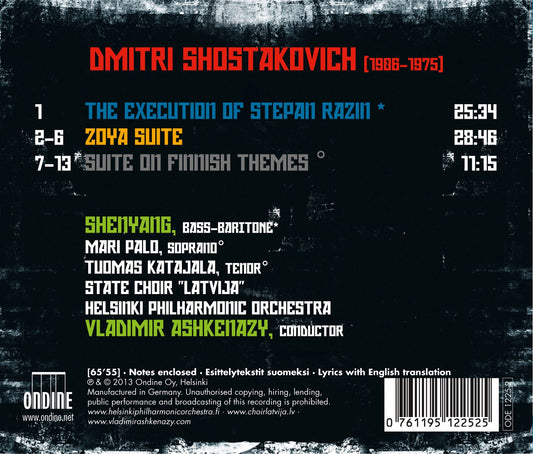 Shostakovich: The Execution of Stepan Razin, Zoya Suite & Su