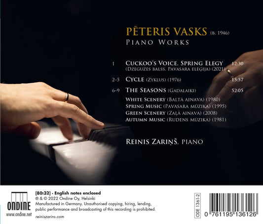 Vasks: Piano Works