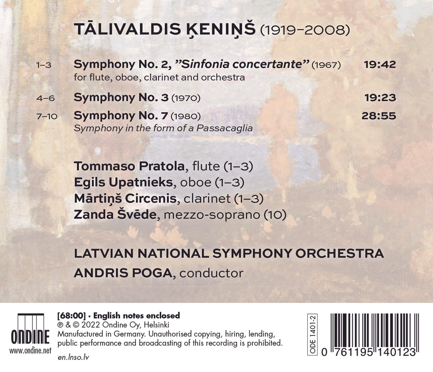 Kenins: Symphonies Nos. 2, 3 & 7