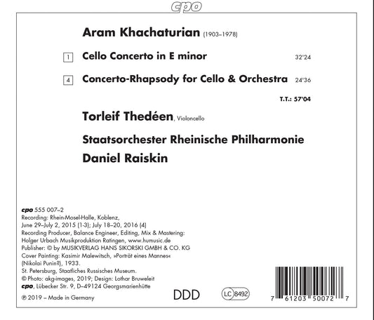 Khachaturian: Cello Concerto - Concerto-Rhapsody for Cello a