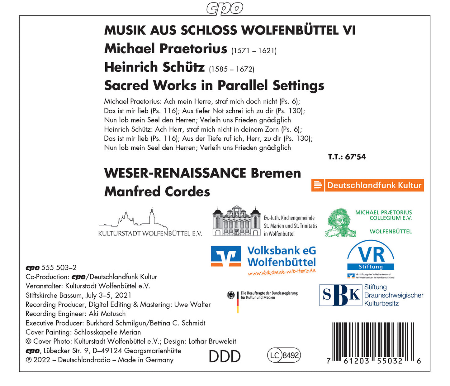 Praetorius & Schutz: Sacred Works In Parallel Settings