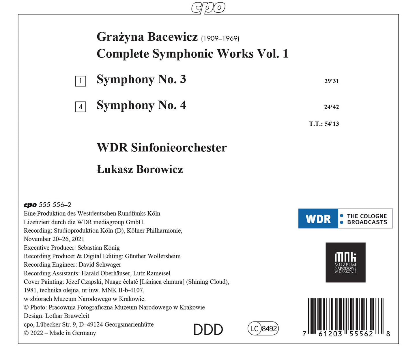 Bacewicz: Symphonies Nos. 3 & 4