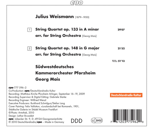 Weismann: String Quartets (Arr. for String Orchestra)