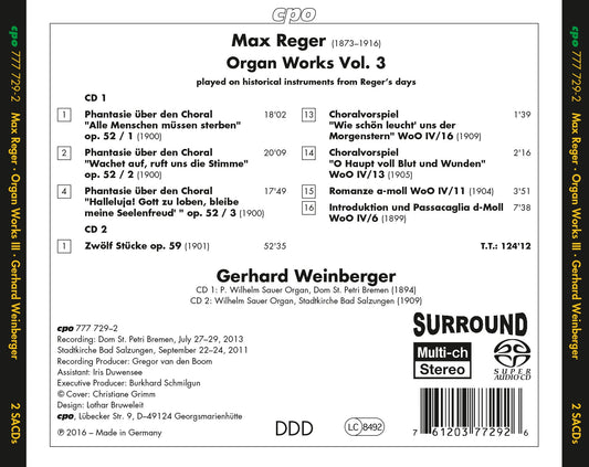 Reger: Organ Works, Vol. 3