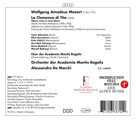 Mozart: La clemenza di Tito, K. 621