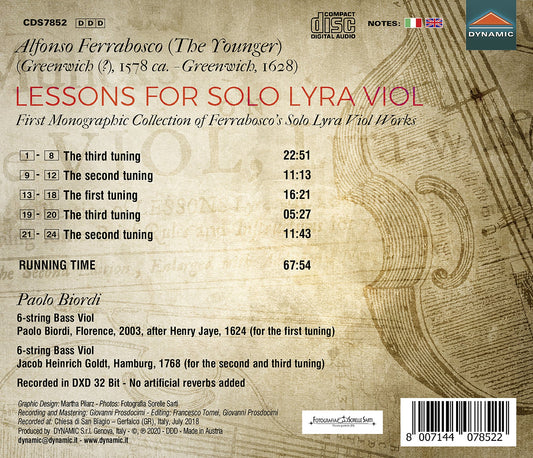 Lessons for Solo Lyra Viol / Paolo Biordi