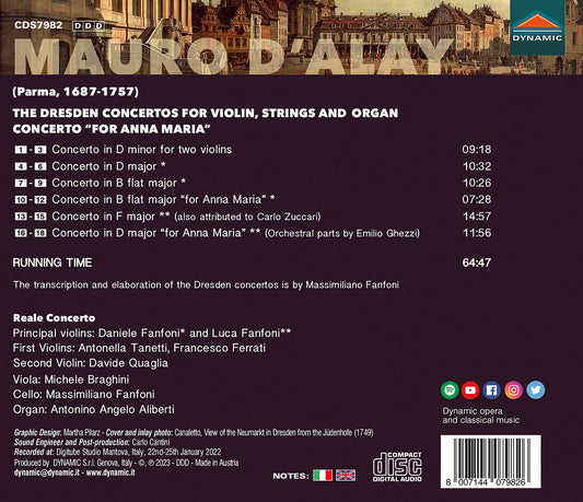 D'Alay: The Dresden Concertos For Violin, Strings & Organ; C