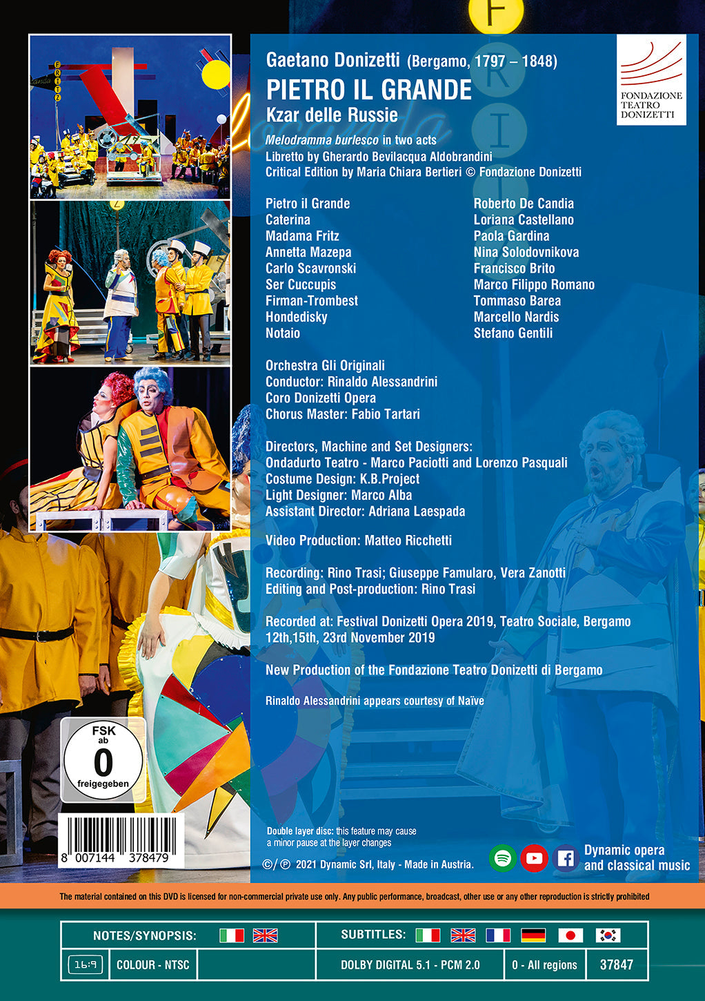 Donizetti: Pietro Il Grande, Czar Delle Russie Alessandrini, Orchestra Gli Originali, Coro Donizetti Opera
