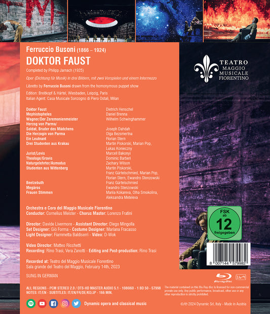 Busoni: Doktor Faust Davide Livermore, Dietrich Henschel, Daniel Brenna, Wilhelm Schwinghammer, Joseph Dahdah, Olga Bezsm BLU-RAY DVD