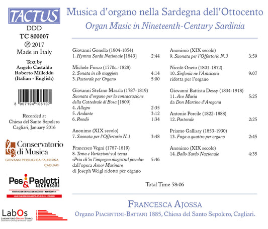 Musica d'organo nella Sardegna dell'Ottocento