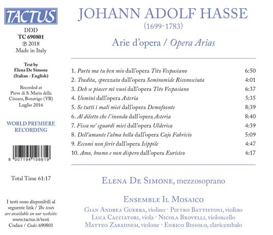Hasse: Opera Arias