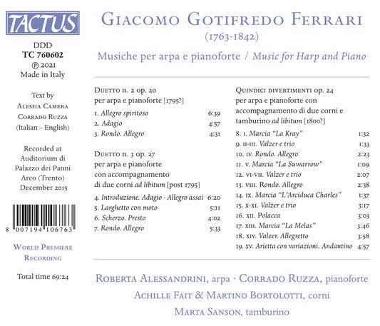 Ferrari: Music For Harp And Piano Alessandrini, Ruzza