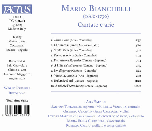 Bianchelli: Cantate e arie