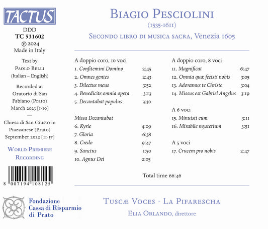 Pesciolini: Secondo libro di musica sacra