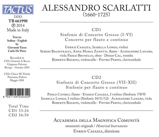 Scarlatti: Sinfonie di Concerto Grosso