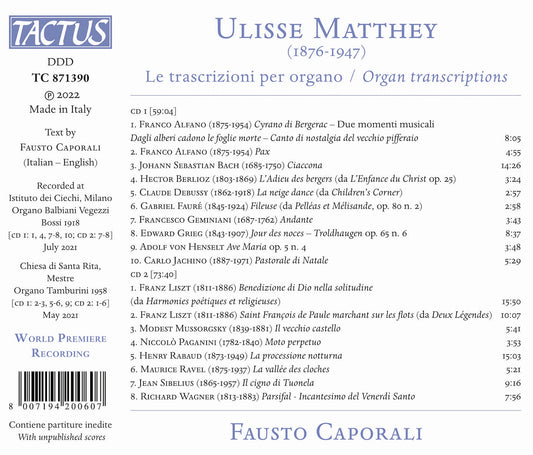 Matthey: Organ Transcriptions
