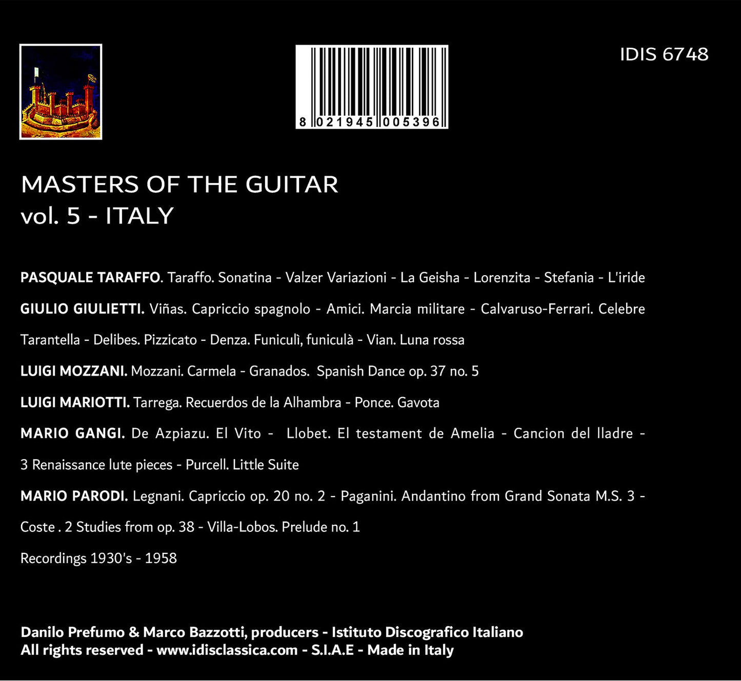 Master of Guitar, Vol. 5 - Italy Recordings, 1930/1958
