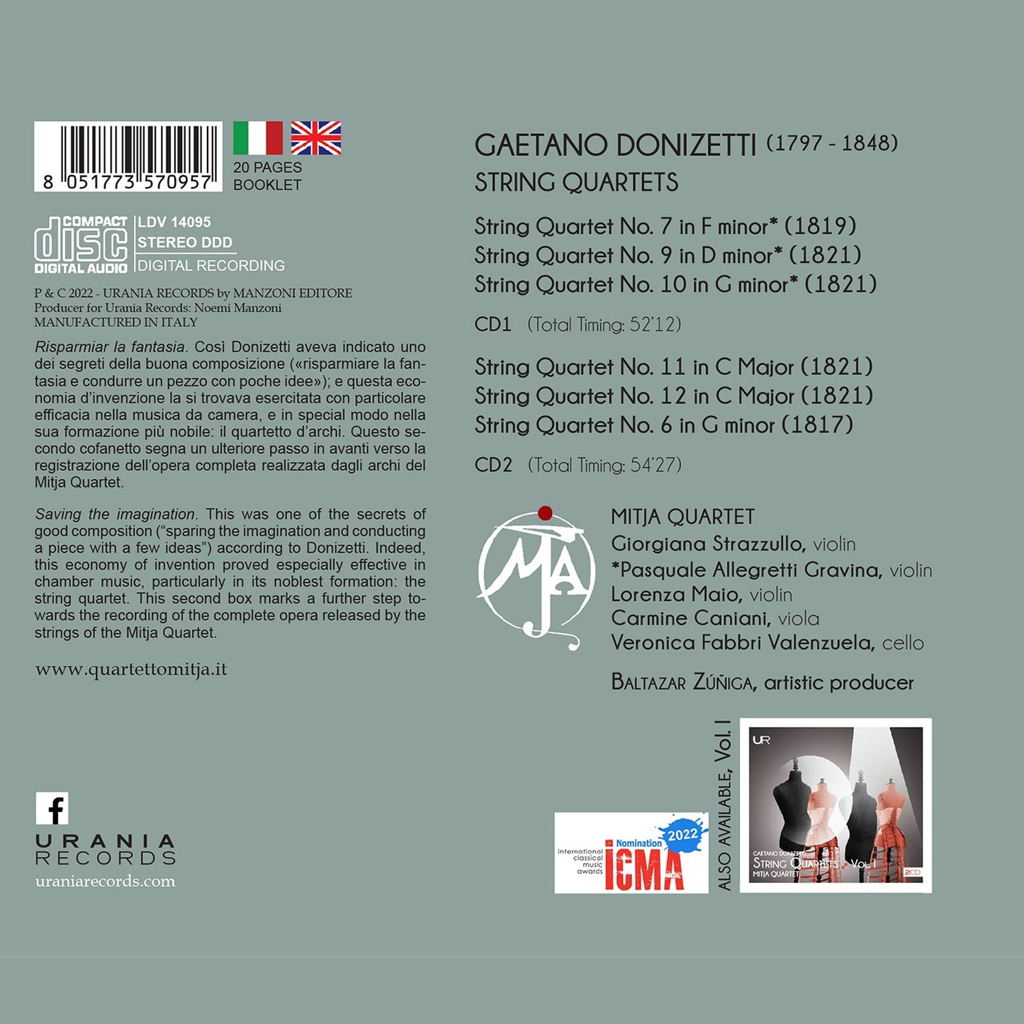 Donizetti: String Quartets, Vol. 2
