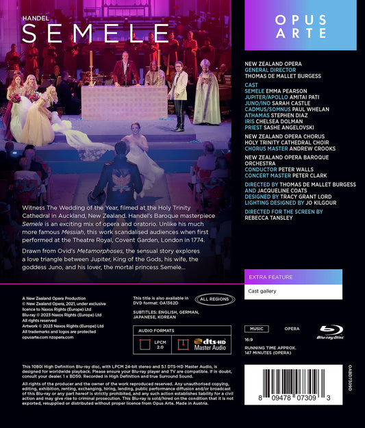 Handel: Semele Emma Pearson, Amitai Pati, Sarah Castle, Paul Whelan, Stephen Diaz, Chelsea Dolman, Sashe Angelovski