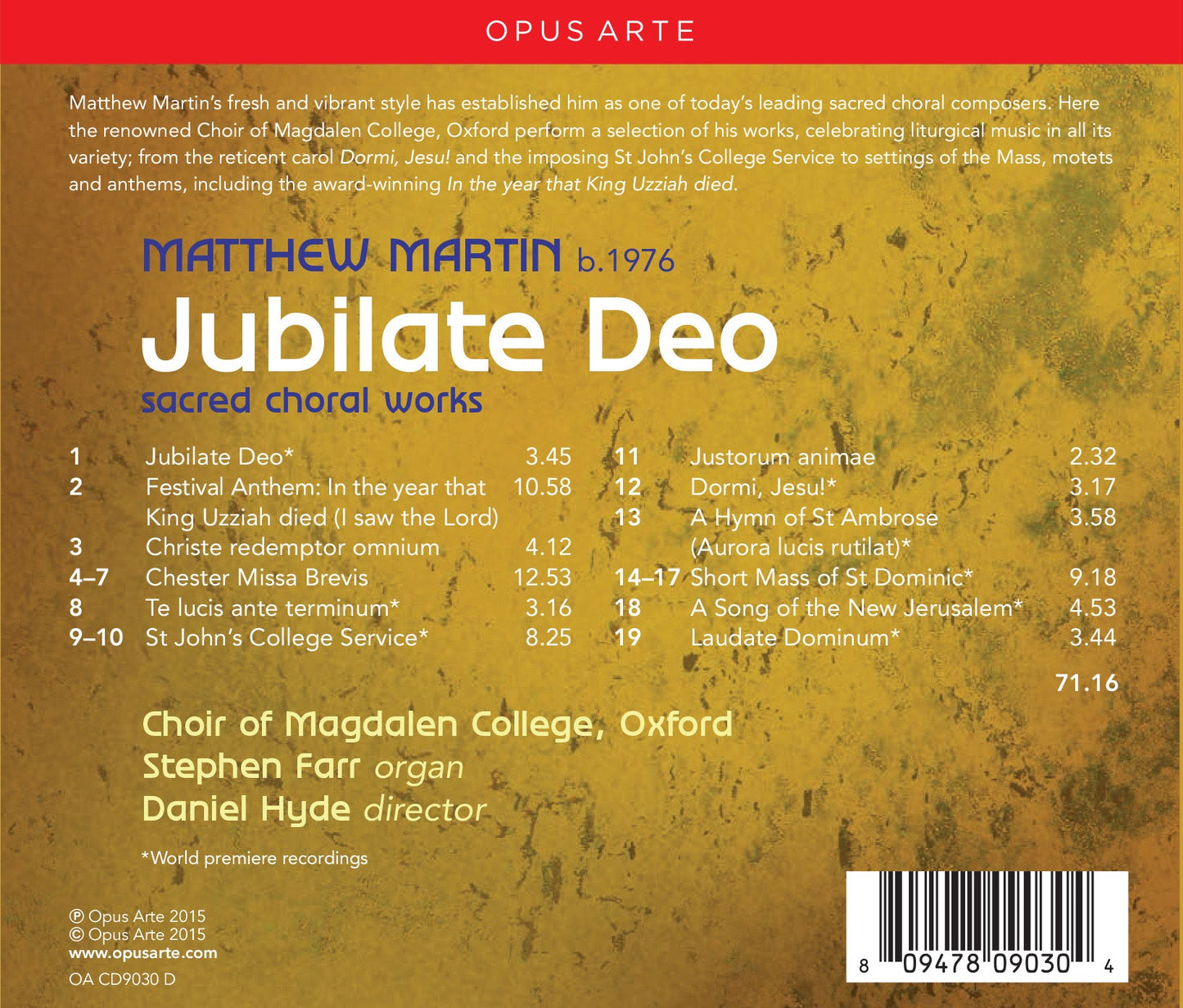 Martin: Jubilate Deo
