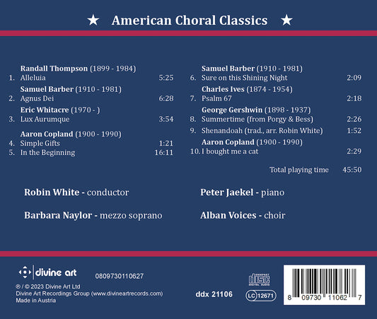 Barber, Copland, Gershwin, Ives, Thompson & Whitacre: Americ
