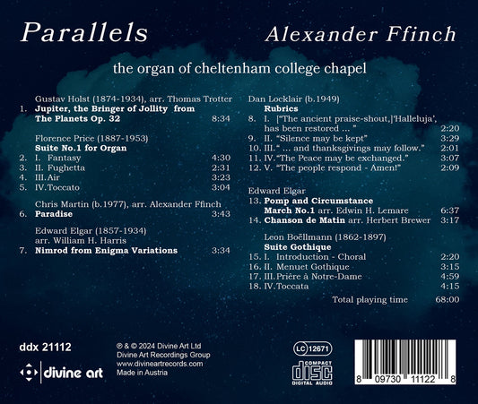 Boellmann, Elgar, Holst, Locklair, Martin & Price: Parallels Alexander Ffinch