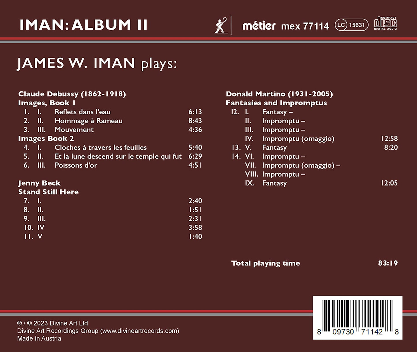 Beck, Debussy & Martino: Iman Album Ii
