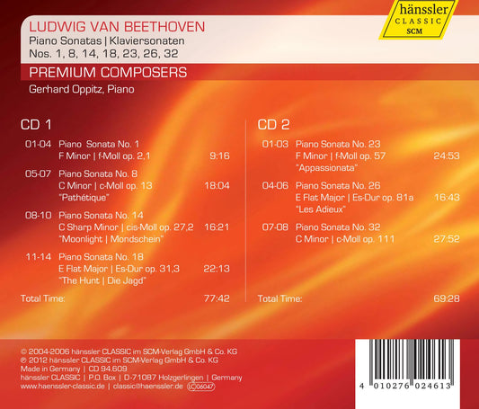 Beethoven: Piano Sonatas Nos. 1, 8, 14, 18, 23, 26, 32