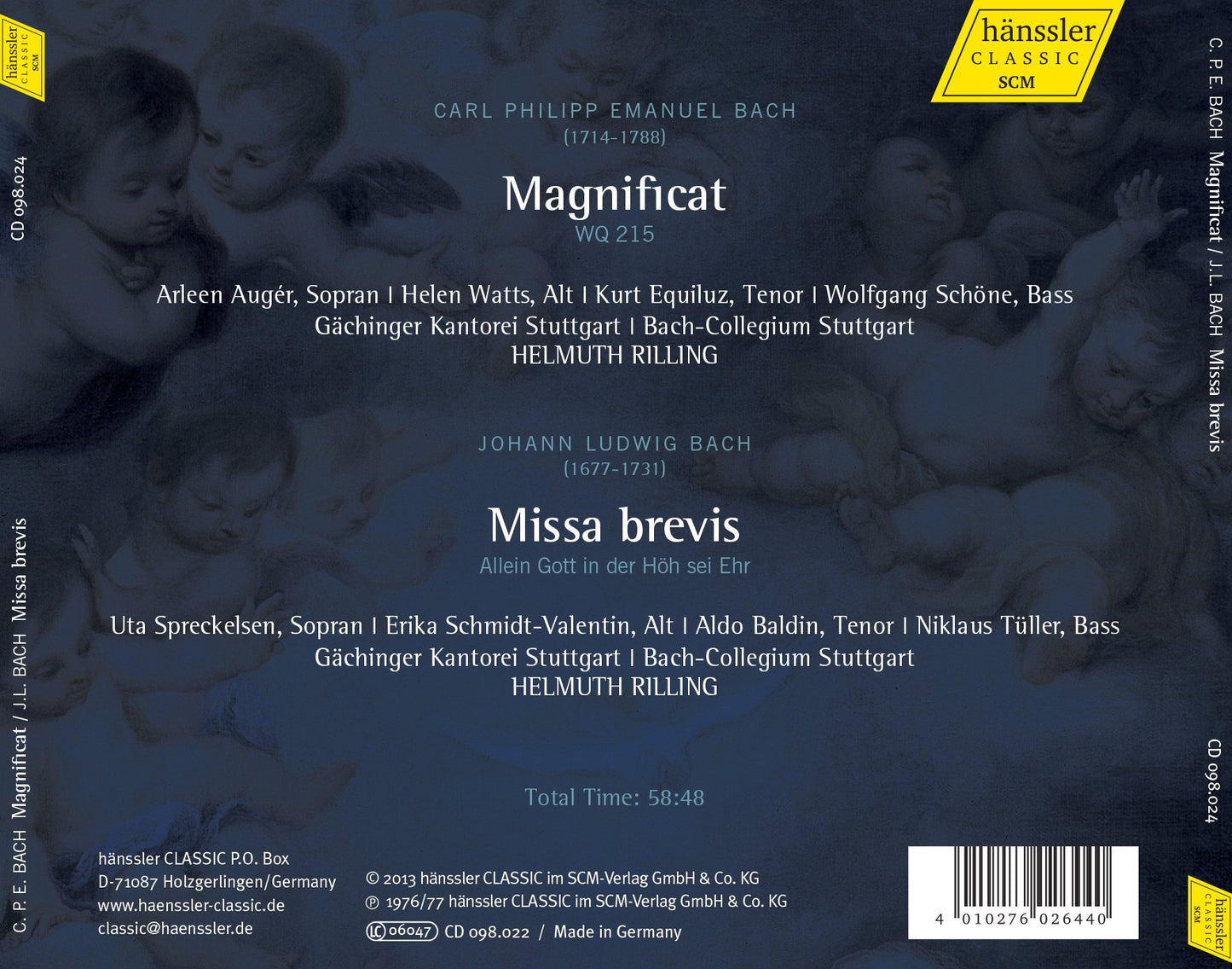 C.P.E. Bach: Magnificat, Wq. 215 - J.L. Bach: Missa brevis
